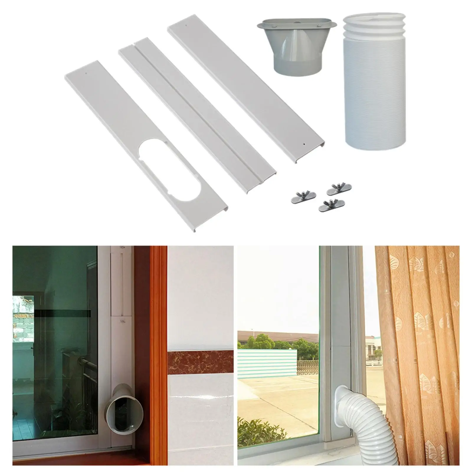 Air Conditioner Window Seal Plates Kit Easy to Install Adjustable AC Window Seal Vent Kit for Horizontal Windows Sliding Windows