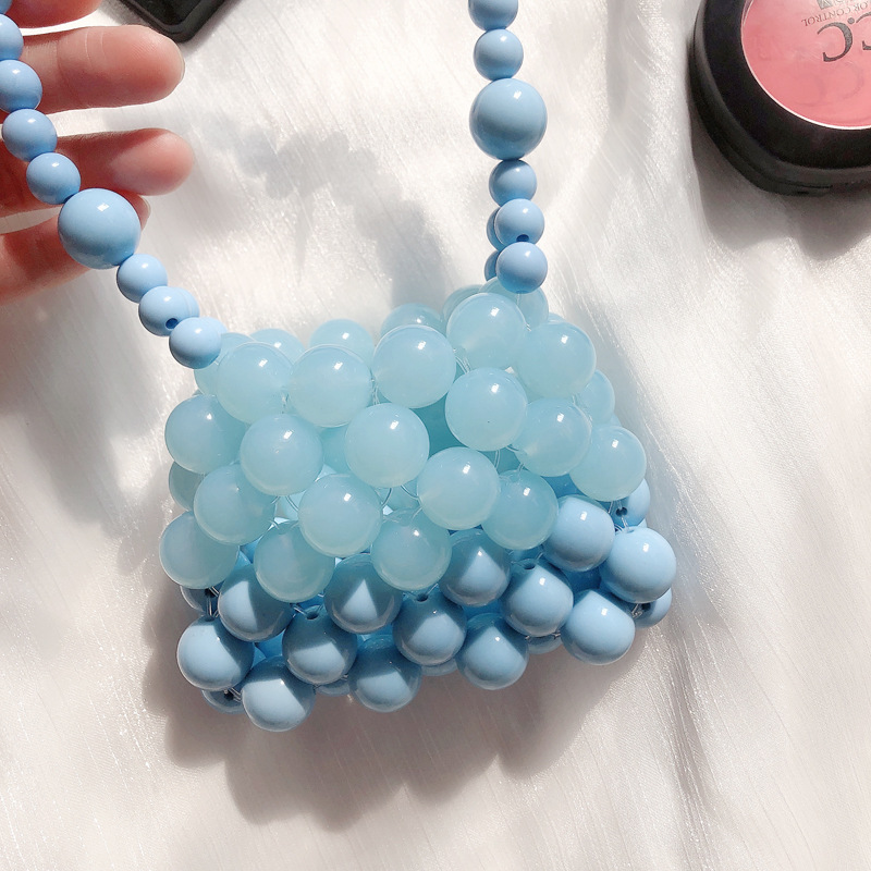 Handgemachte Kinder hand gewebte süße bonbon farbene Perlen Tasche über den Beutel mit einzigartigem Perlen-Design, perfektes Geschenk für Kinder – Detail 7