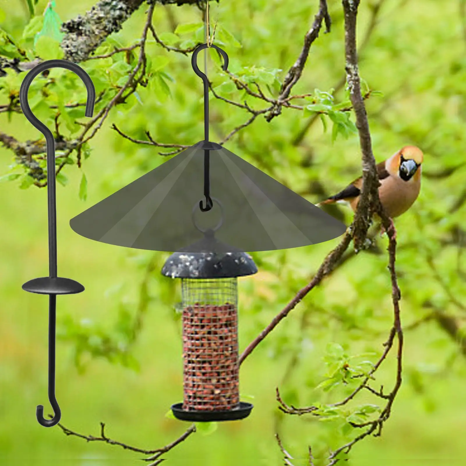 Bird Feeder Pole Squirrel Baffle Accessory Anti Squirrel Resistant Garden Hook Hanging Holder