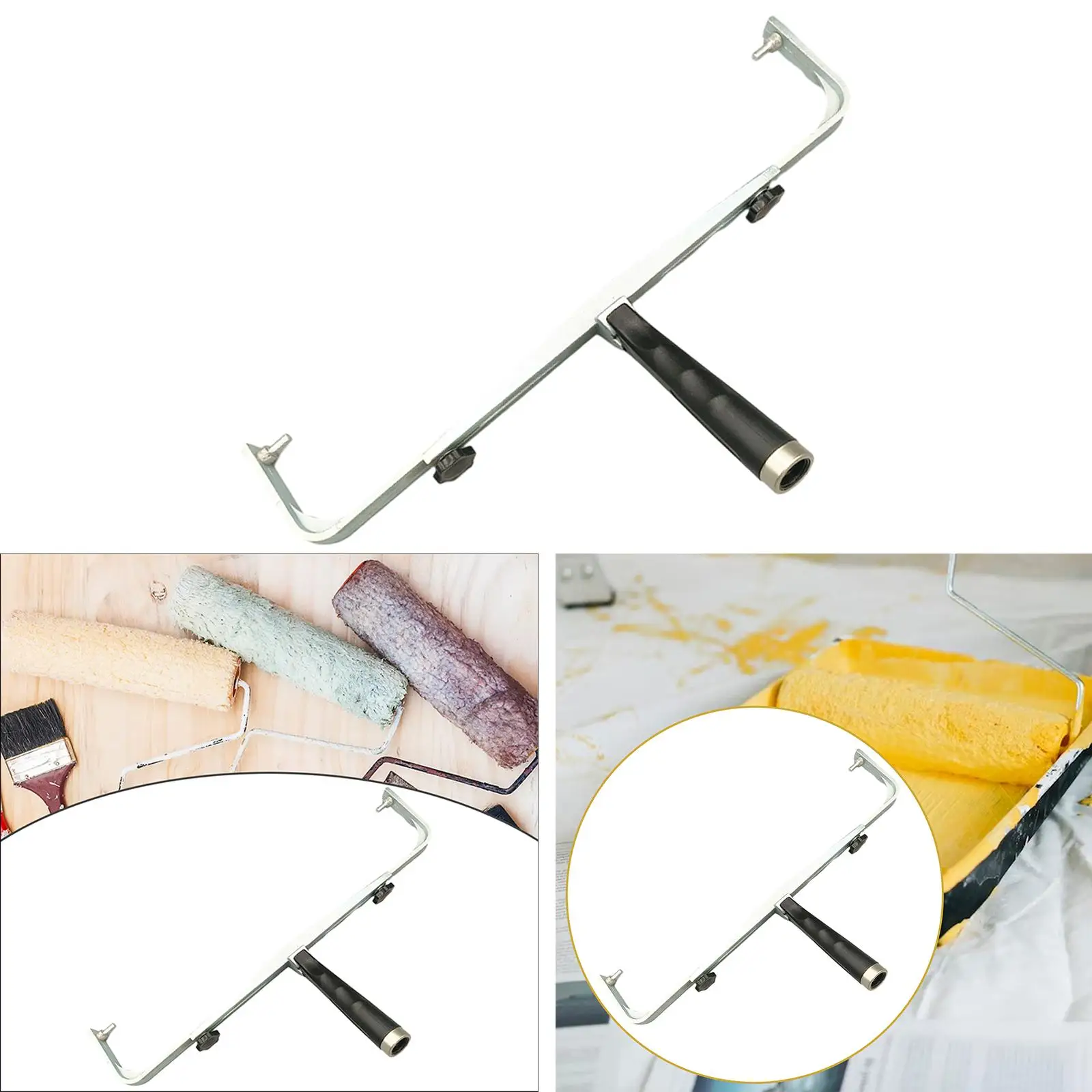 18inch Paint Roller Frame Aluminum Alloy Accessories Durable Heavy Duty Adjustable for Painting Walls Professional Versatile
