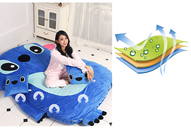 Matelas de dessin animé Stitch pour enfants, canapé-lit paresseux