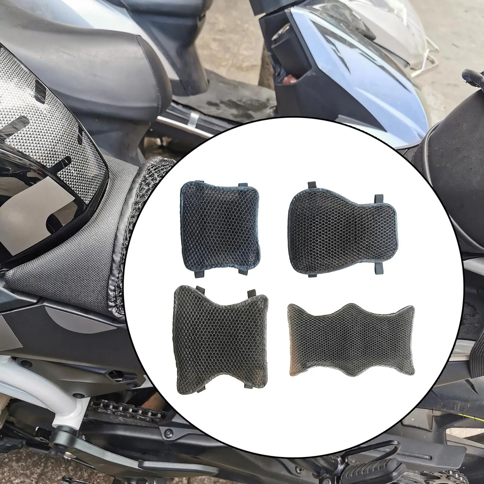 Motorcycle Seat Cushion Reduces Pressure Anti-Slip Fits for Long Rides Sport