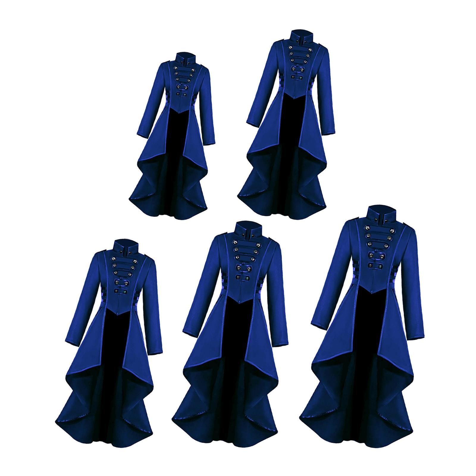 Retro Style Medieval Gothic Tailcoat Steampunk Trench Coat Irregular Hem Jacket Victorian Halloween Wedding Costume Outwear Suit