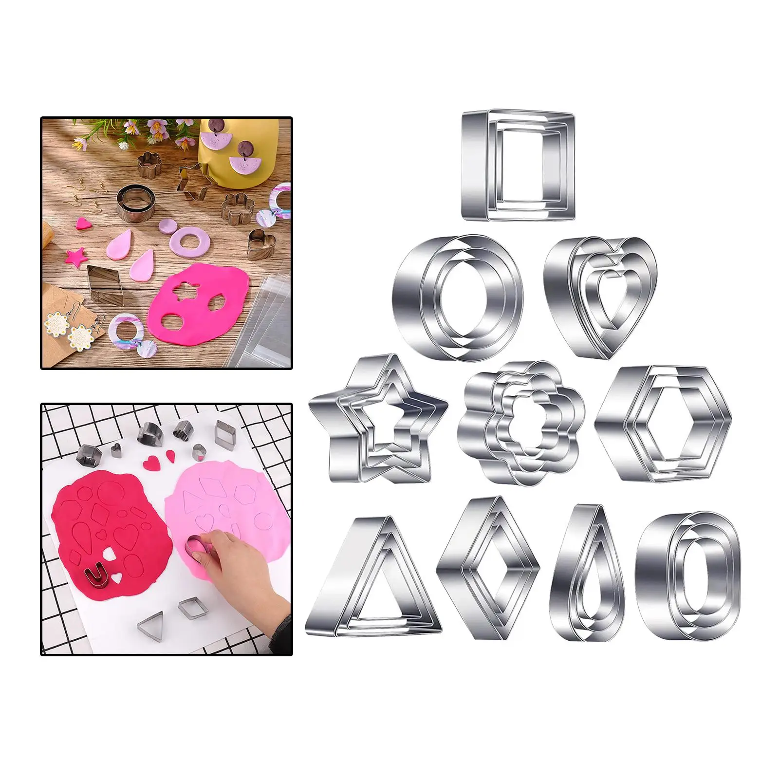 Handmade Polymer Clay Polymer  Punch  Cookie  Set  Supplies Stainless Steel for Jewelry Making Baking