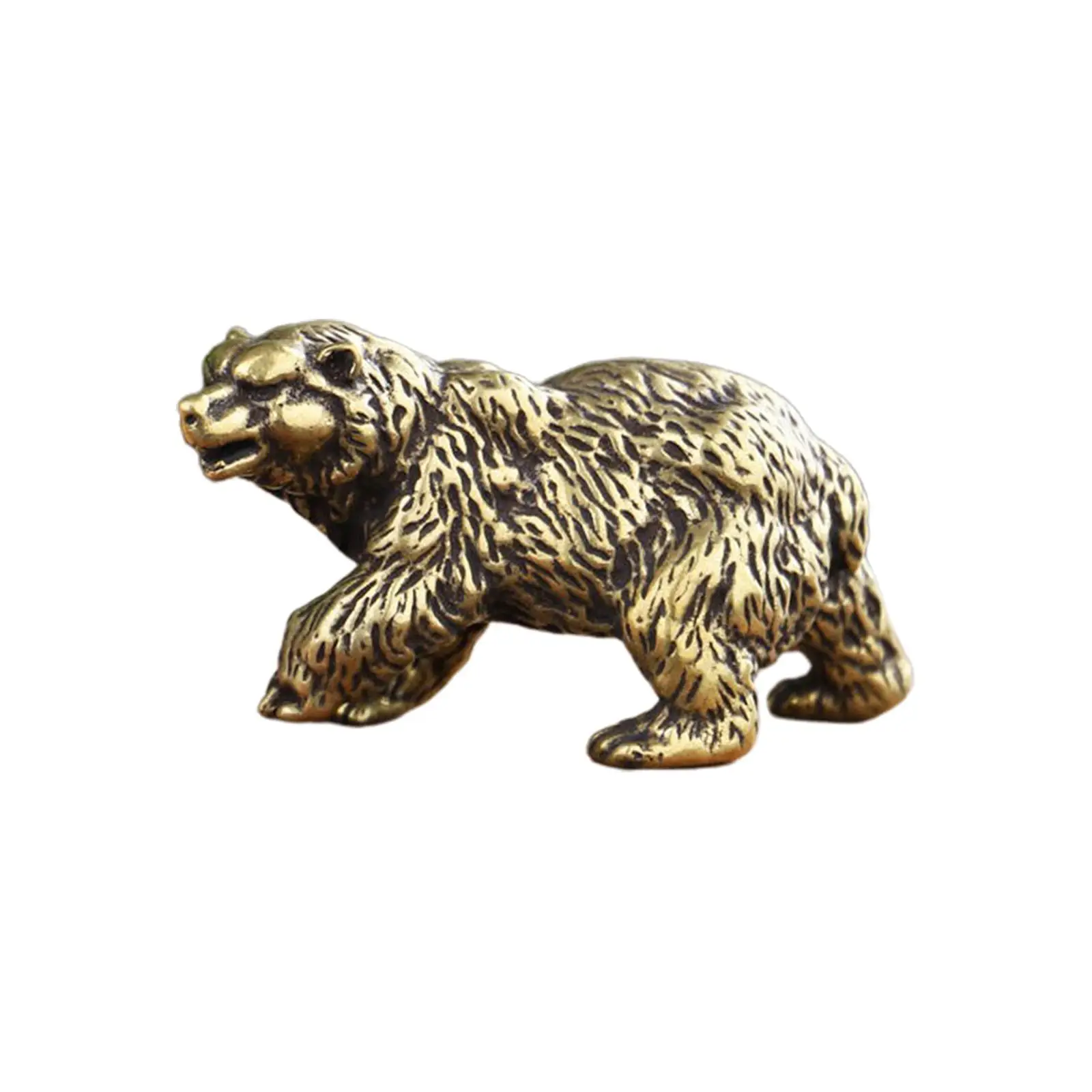 Bear Ornament Handmade Small Gifts Art Crafts Retro Powerful Animal Statue for Cafe Tabletop Living Room Bookcase Shelf Outdoor