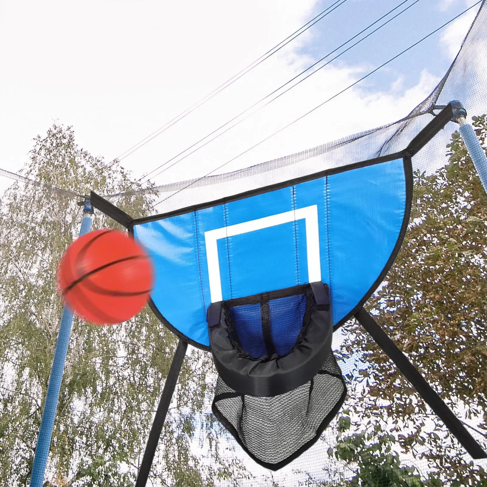 Mini Trampoline Basketball Hoop with Small Basketball Trampoline Accessories Mini Basketball Hoop for Trampoline with Enclosure