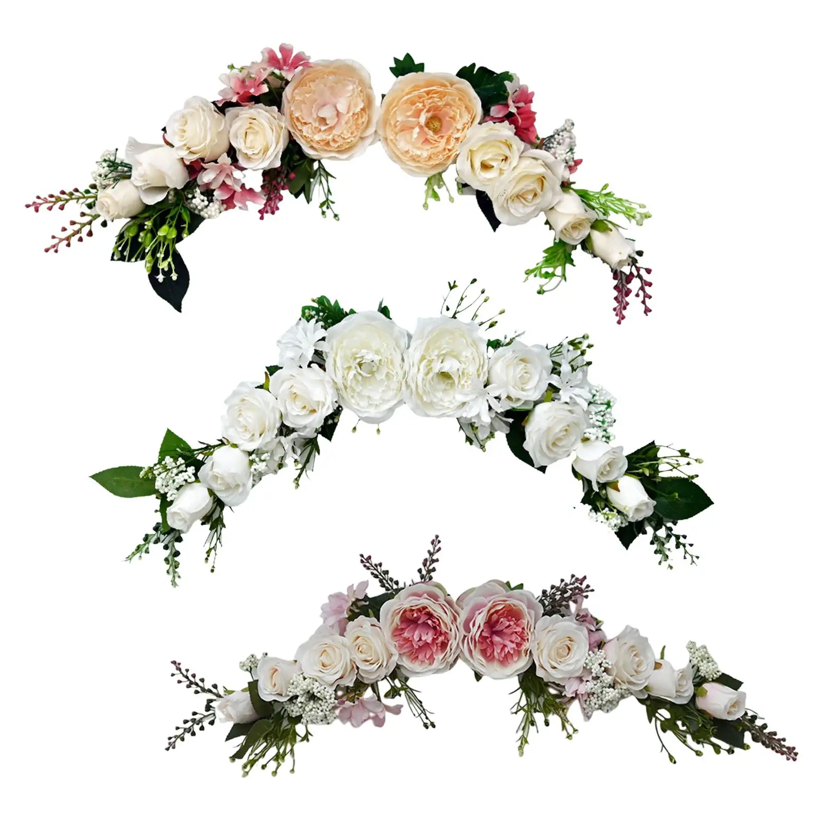 Swag Door Flower Floral Garland for Backdrop Wall Home Decoration