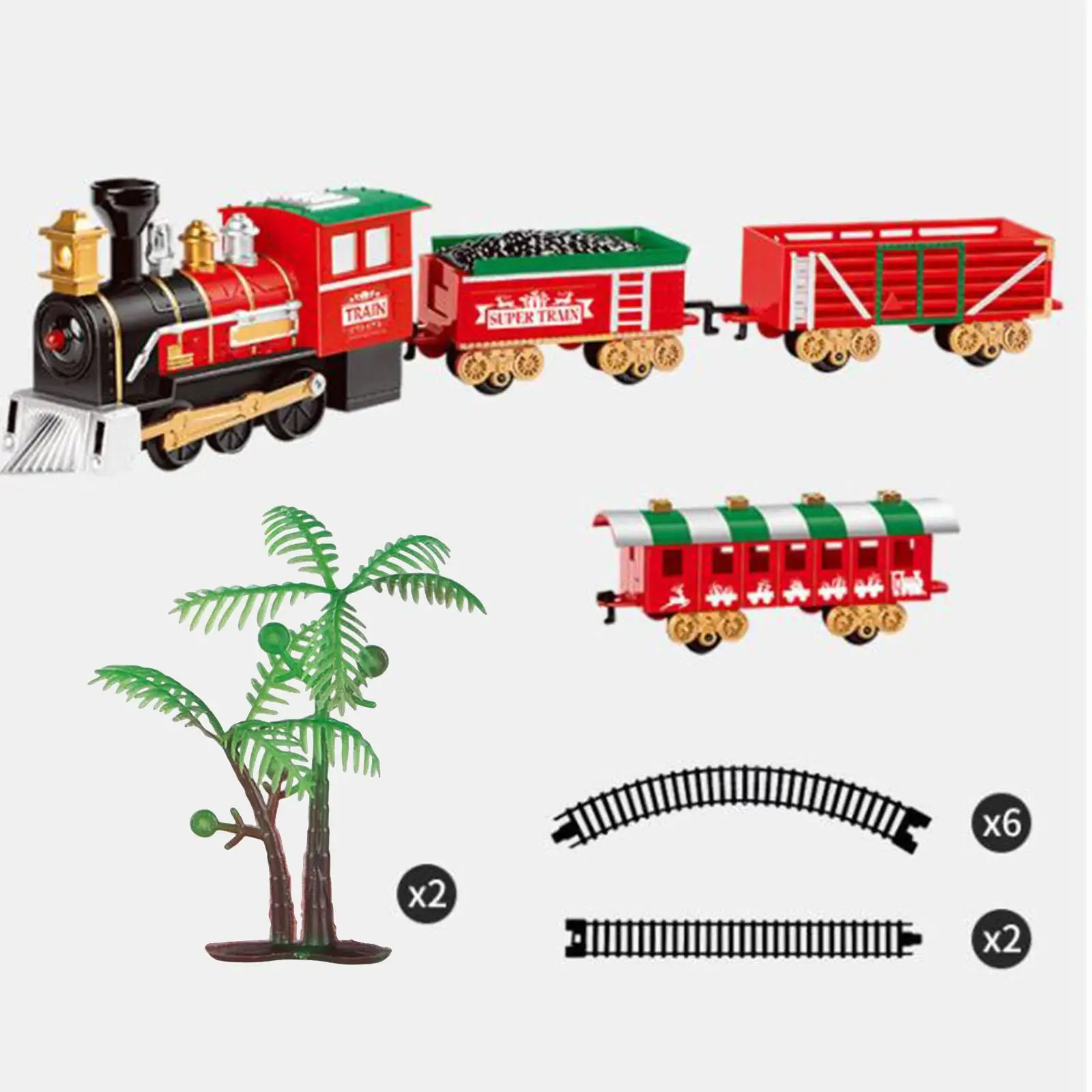 Christmas Electric Train Set Xmas Train with Accessory for Kids Gifts
