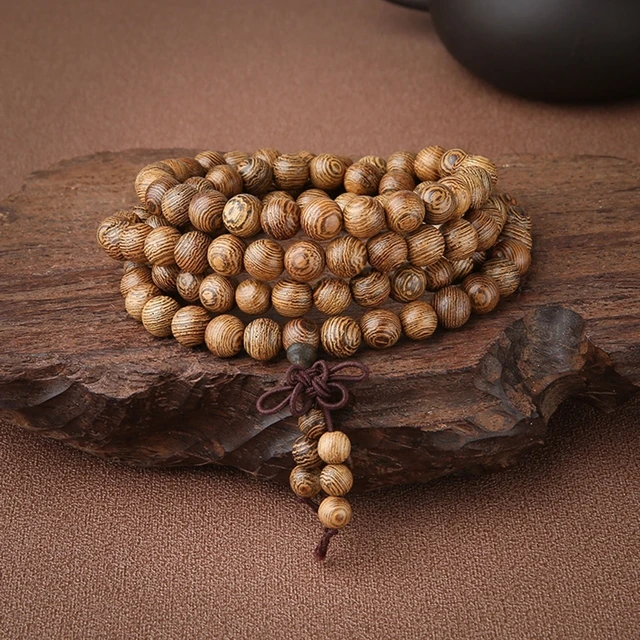 5pcs Sandalwood 108 Mala Beads Bracelet Om Buddha Bead Wood Prayer Yoga  Meditation Necklace Jewelry Women Japamala Hippie - AliExpress