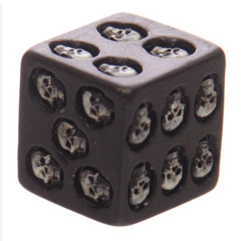 5pcs 6 Sided Resin  - Gothic Style with Skull  - Perfect for Tabletop Wargames and RPGs MTG  Roleplaying Games