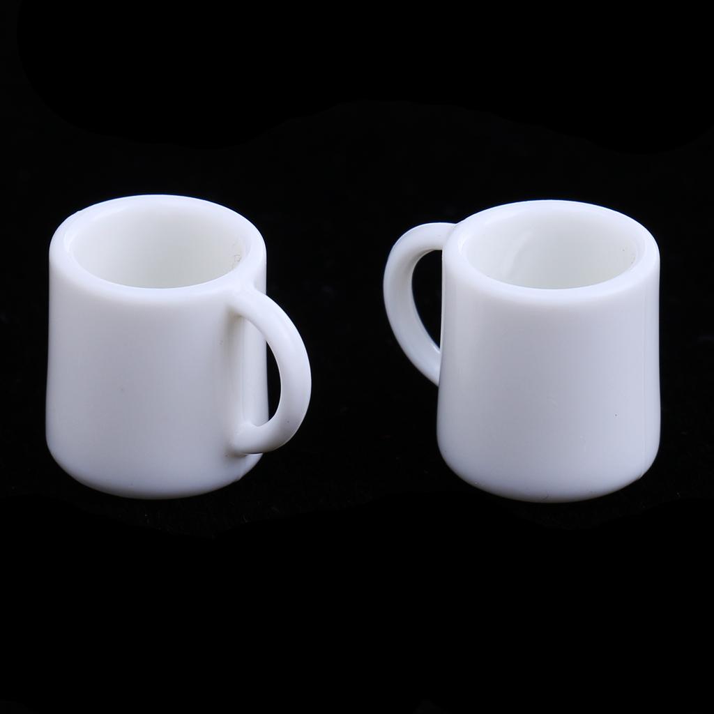 4x 1/12 Dollhouse Miniature Accessories - 4 Pieces Plastic Mugs Cups for Dollhouse Room DIY Life Scenes Decoration