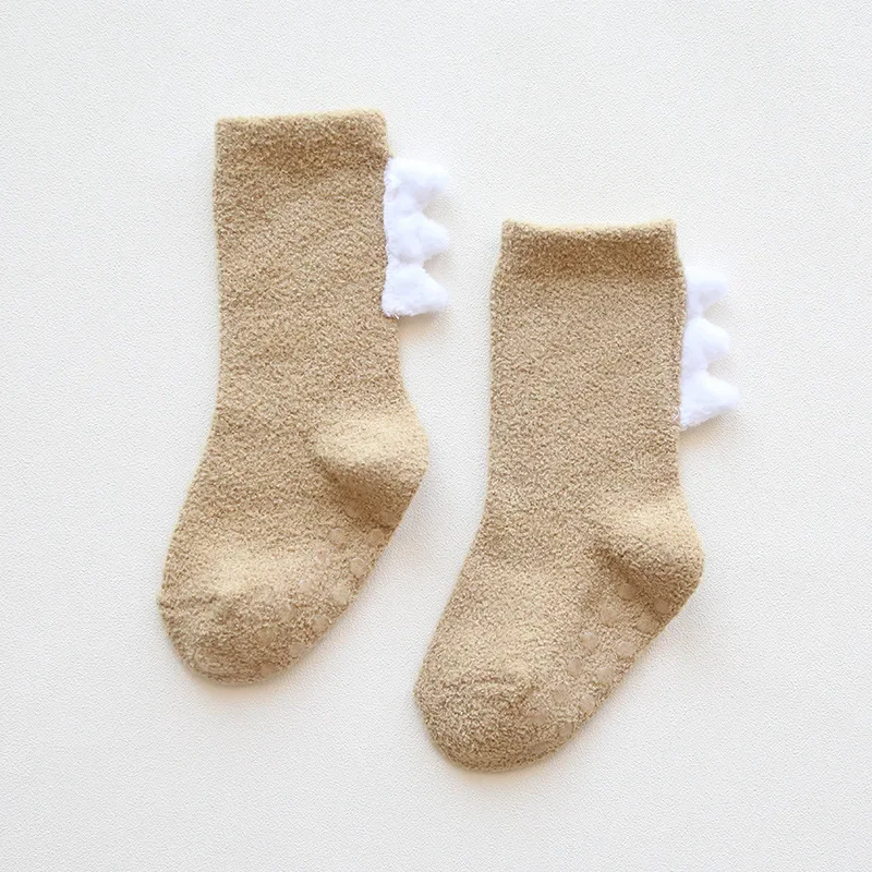 S5bb42173a28c422388494e2f6f9799e3q 2Pairs Lovely Cute Cartoon Dinosaur Kids Baby Socks Girl Boy Non-slip Floor Socks Animal Infant Soft Cotton Thick Warm Leg Socks