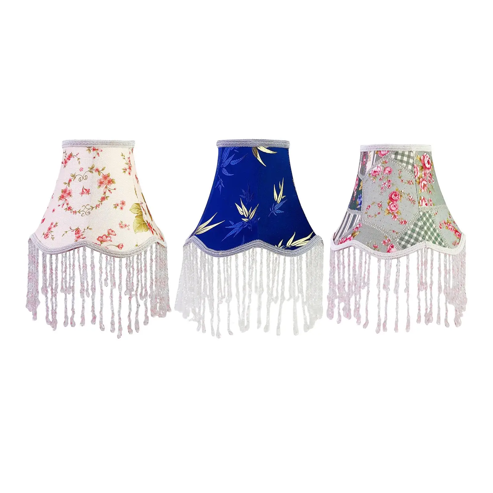 Lamp Shade with Fringe Beads Vintage for Pendant Light Shade European Lampshade for Home Dining Room Living Room Hotel Decor