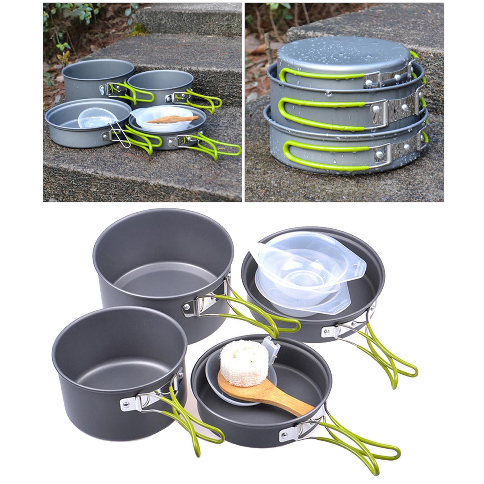 11in1 Portable Outdoor Camping Cookware Kit Hiking Lightweight Aluminium Cooking Spoon Set Backpacking Gear