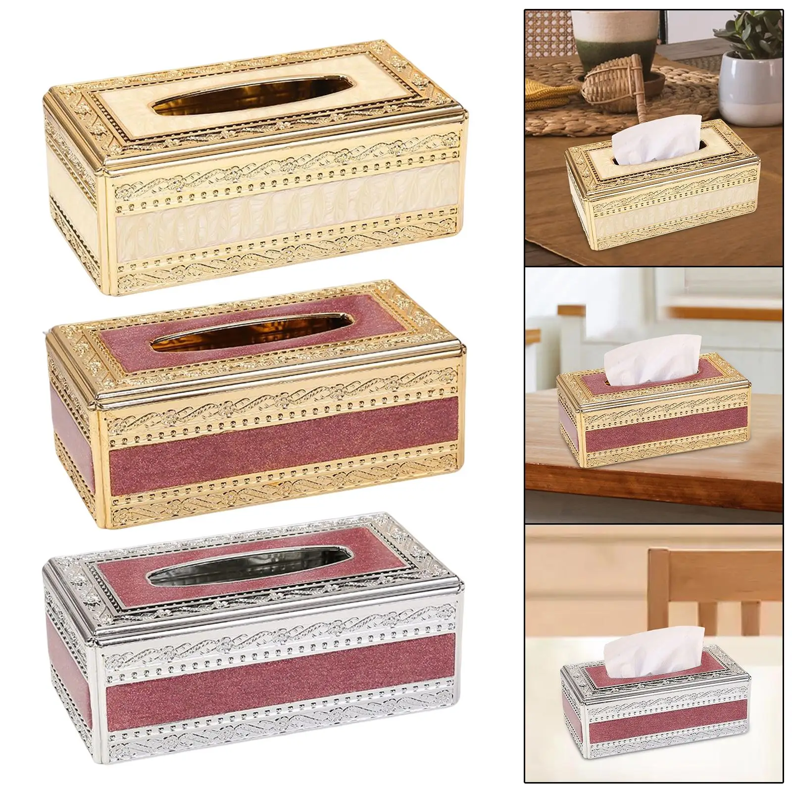 European Style Tissue Box Napkin Paper Holder Case Napkin Storage Box Tissue Holder for Restaurant Living Room Decoration