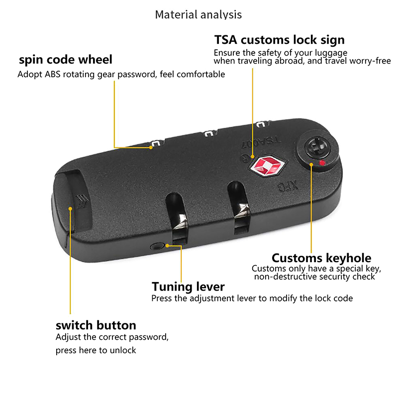 Security Fixed Lock Cupboard Cabinet Locker Padlock For TSA 3 Digit Password Combination Travel Bag Suitcase Luggage Accessories