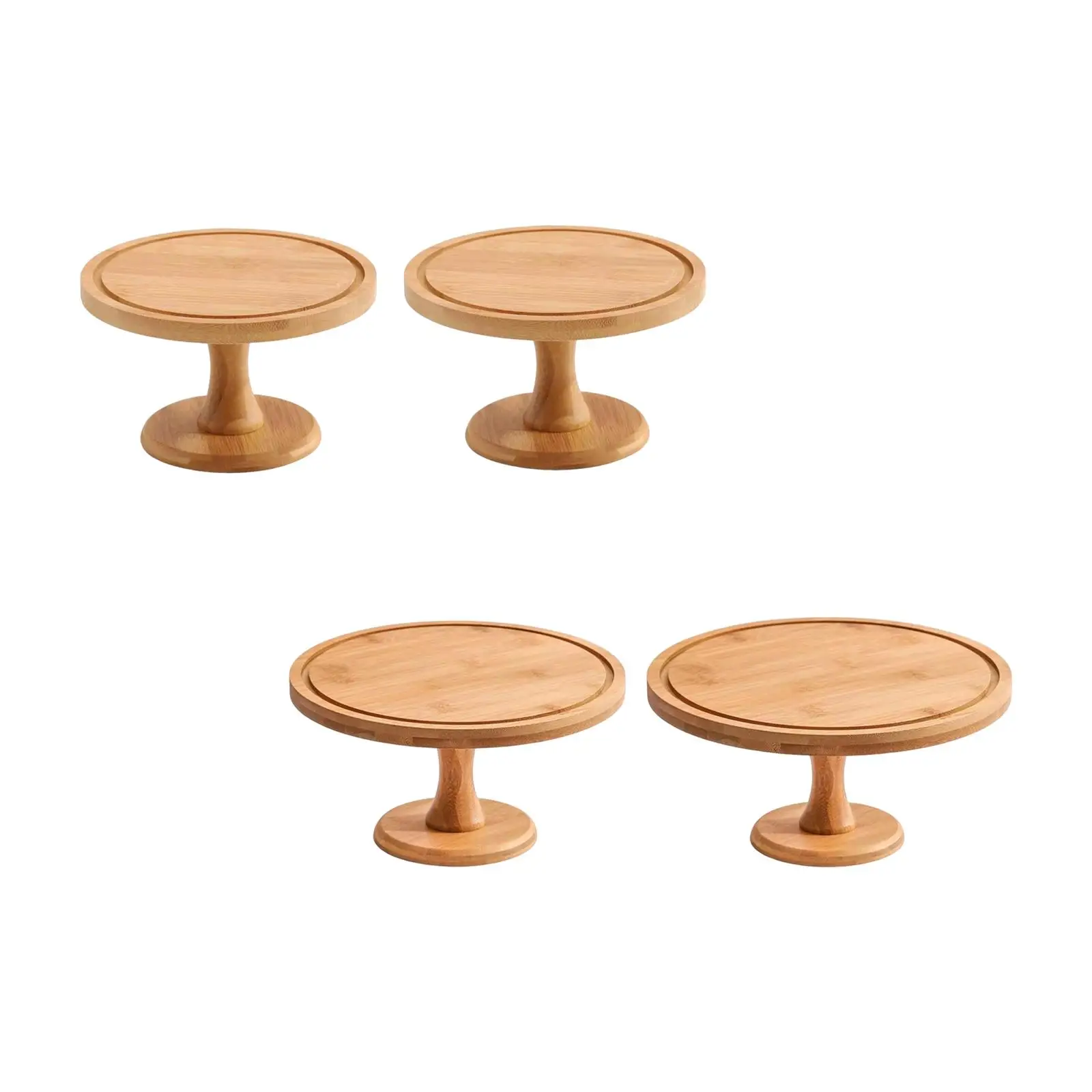 Bamboo Cake Stand Serving Tray Appetizers Fruit Holders Serving Platter Multiuse Round for Graduation Table Centerpiece Wedding