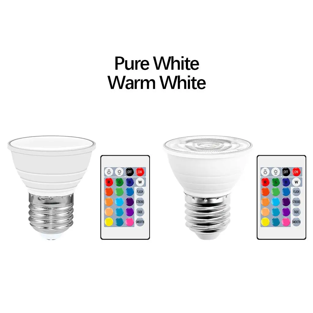 IR Remote Control LED RGB Bulb Lamp RGB + White 16 Color LED Lamp Home Decoration Interior Spot Light