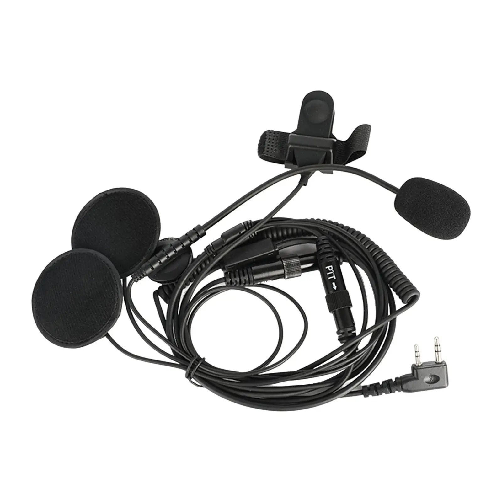 Motorcycle Cap Headset Handsfree with PTT Microphone Two Way Radio Walkie Talkie