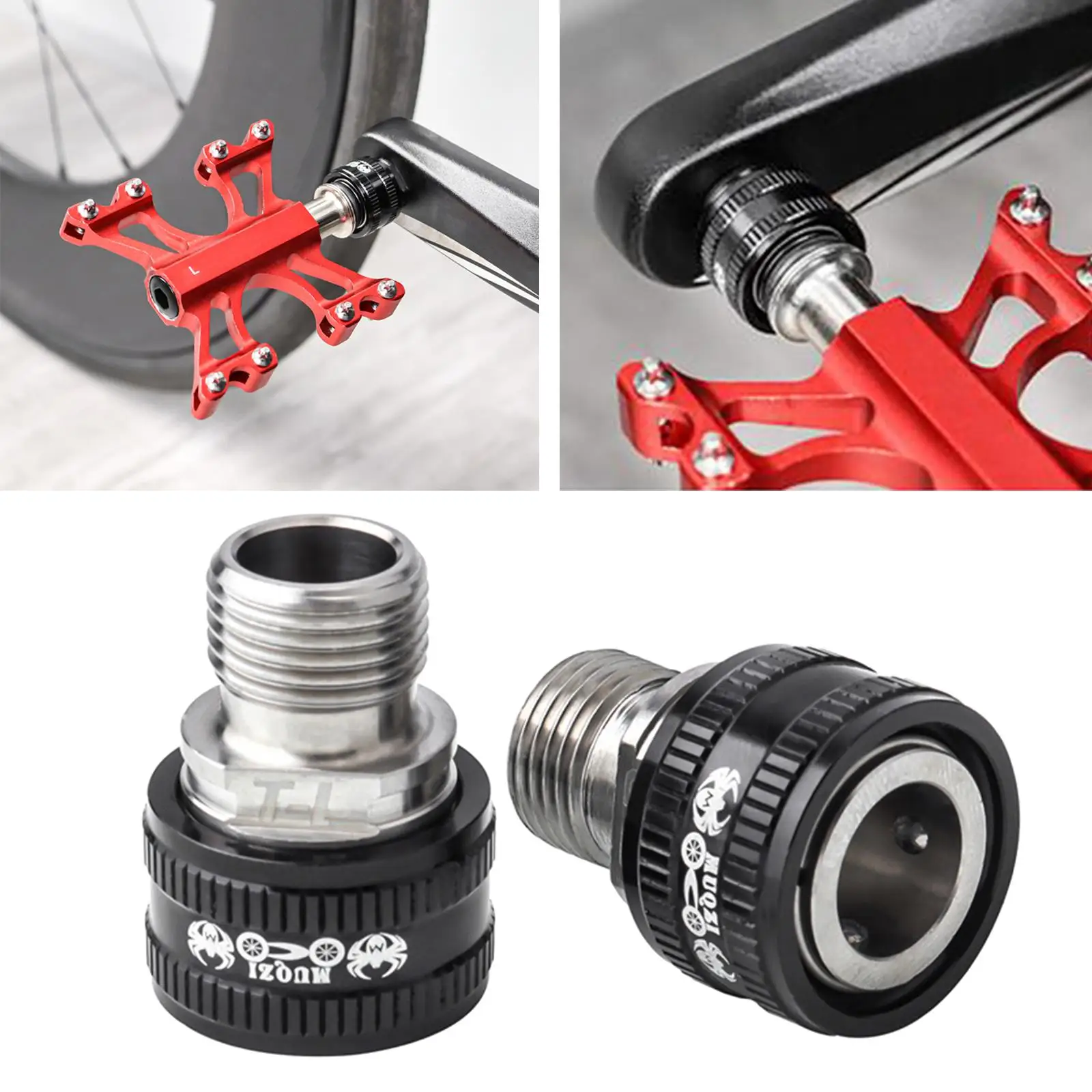 2pcs Bike Pedal Extenders Aluminum MTB Bicycle Pedal Extender Extended Pedal 9/16 in Threaded Pedals Parts