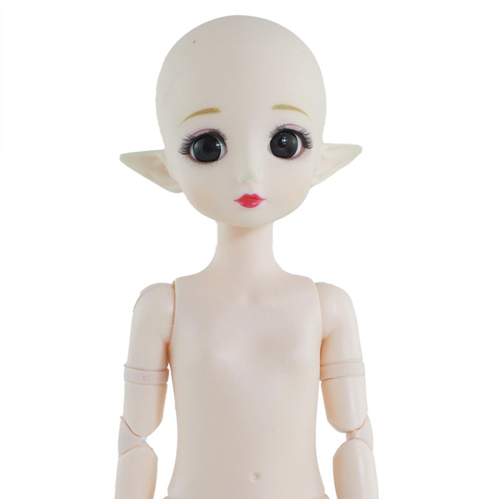 12inch BJD Doll Head Flexible with Eyes Parts for Replacements Accessory