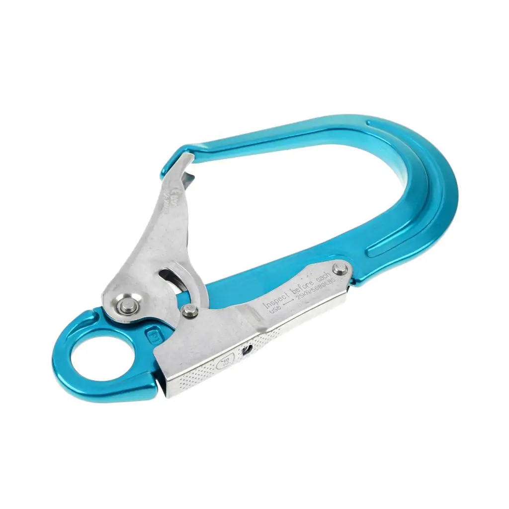 Outdoor 25KN Heavy Duty Rock Climbing Fall Protection Safety Lanyard Snap Clip Hook Blue/Red for Mountaineer Rappelling Camping