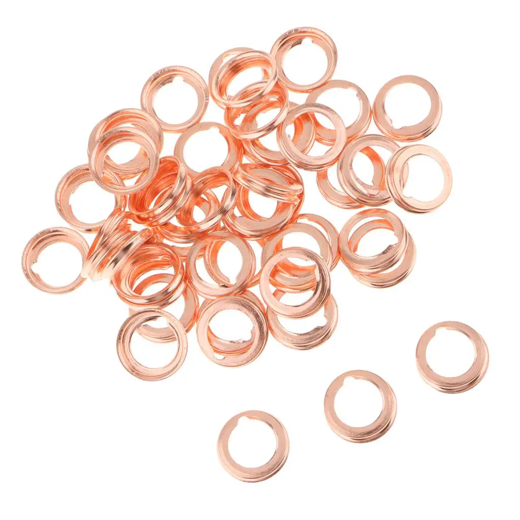 50 Pcs 14mm Car Oil Drain Plug Gasket Crush Washer Rings for toyota   for vw  Etc Auto Car Accessories
