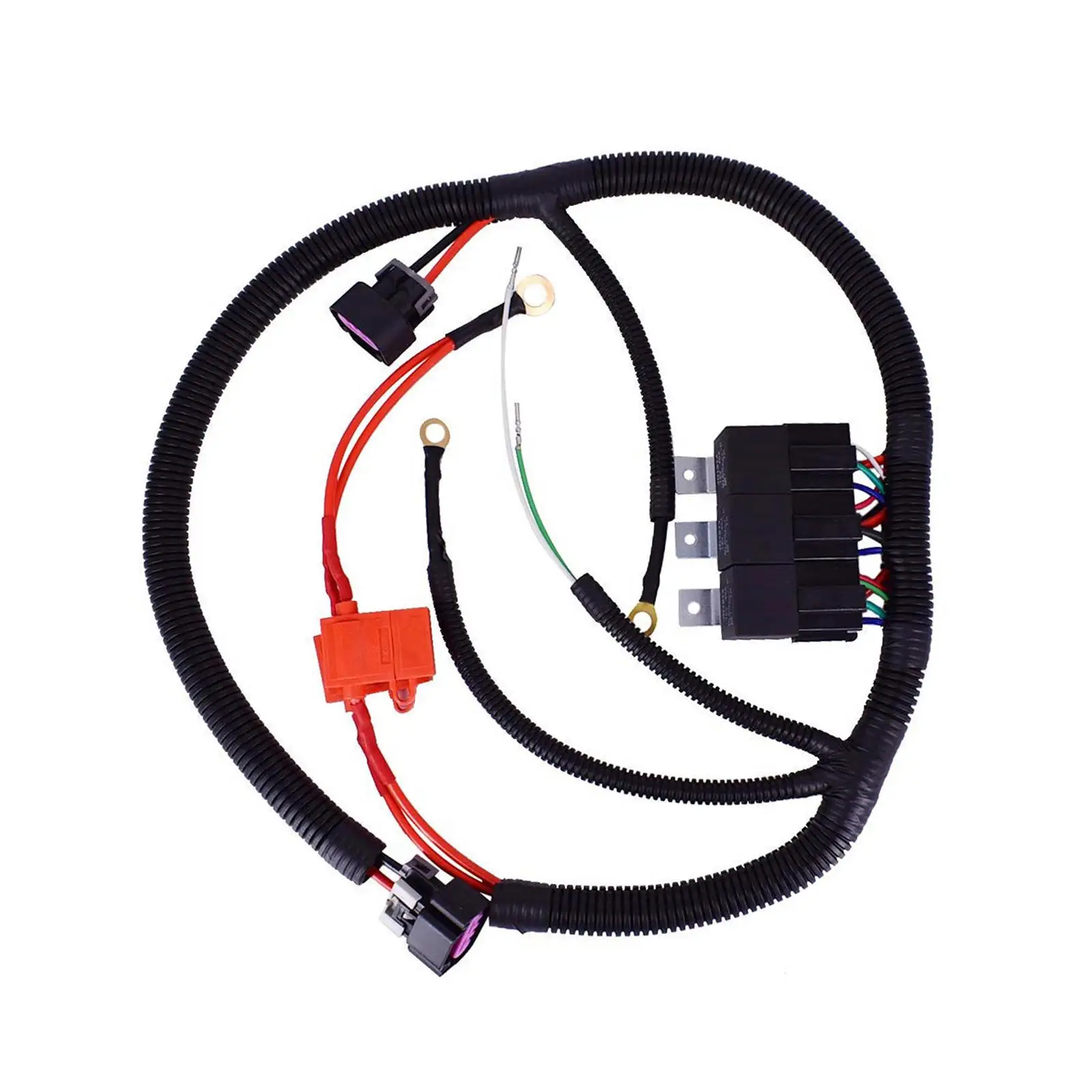 Dual Electric Fan Upgrade Wiring Harness Kit 7L5533A226T Durable Automotive