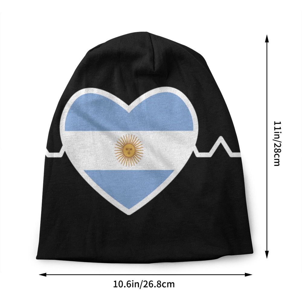 Benutzer definierte Flagge von Argentinien Schädel Mützen Mützen Männer Frauen Unisex Straße Winter warme Strick mütze Erwachsenen Motorhaube Hüte – Detail 8
