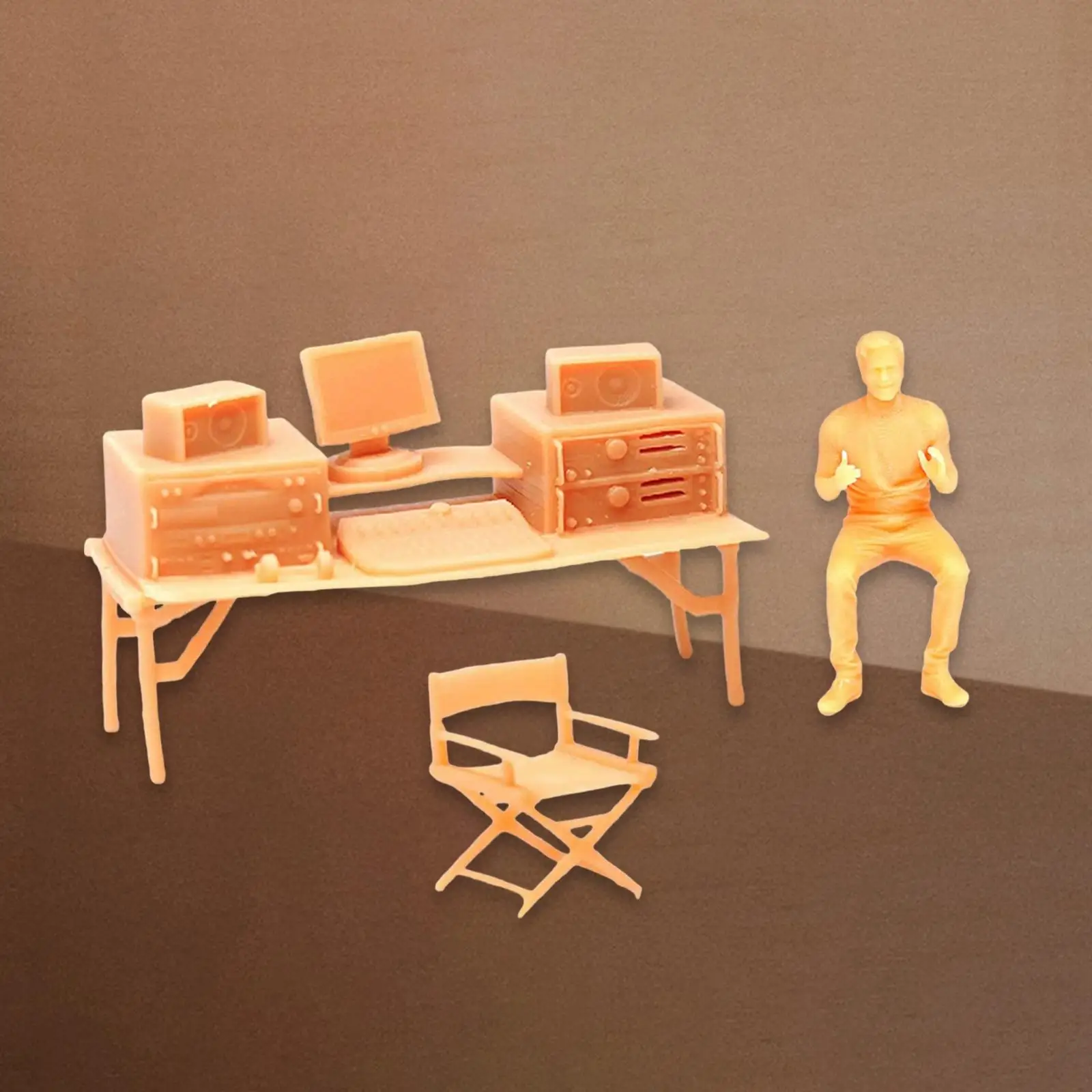 Resin 1/64 People Figures Miniature People Model Chair Model Desk Model for