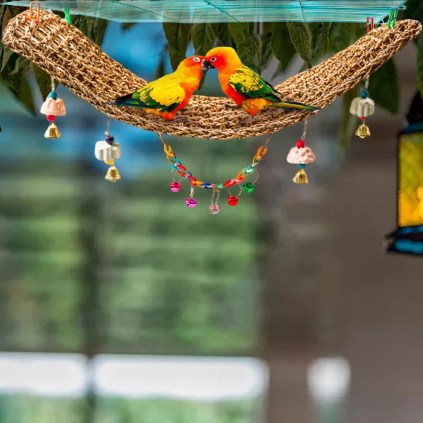 Parrots Stand Climbing Net Hanging Accessory Hammock for Birds Macaws