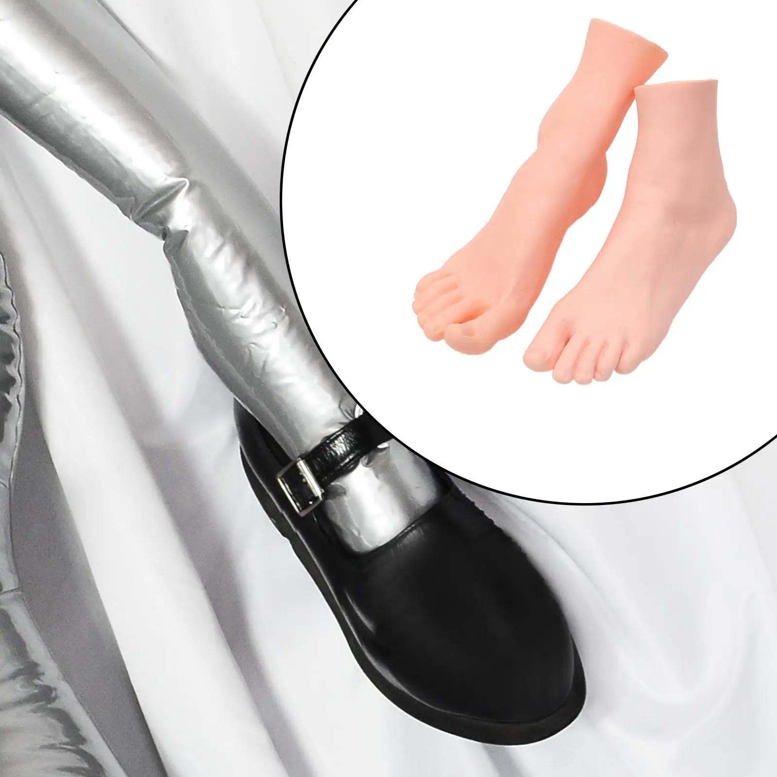 Soft Lifesize Female Mannequin Foot Fake Manicure Movie Props Jewerly Sandal Shoe Sock Display Art Sketch Nail Shoes Display