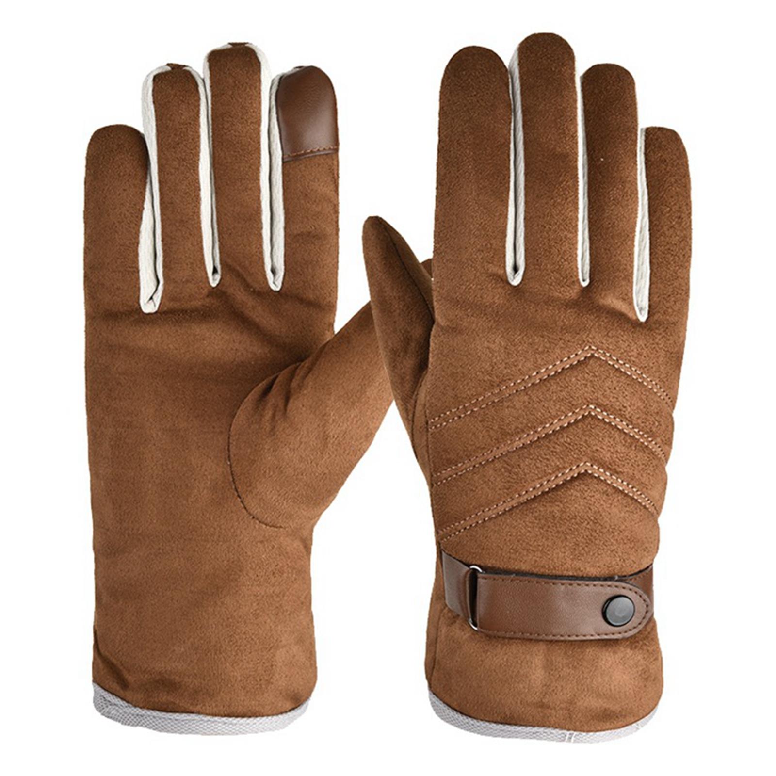 Soft Winter Warm Gloves Full Finger Index Finger Touch Screen Glove Windproof Mittens for Running Autumn Skiing Driving Unisex