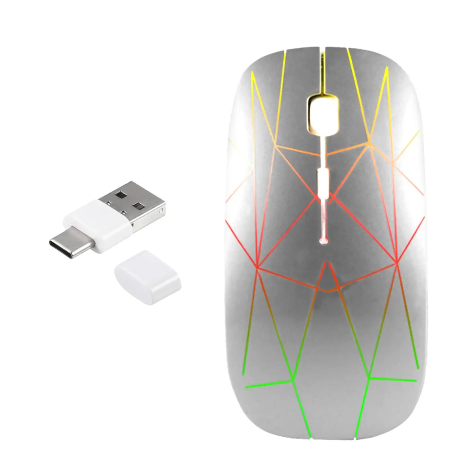 LED Wireless Mouse USB Charging 800 / 1200 /1600 DPI Silent 2.4G LED Breathing Lights Mobile Optical Mouse 4 Buttons for Office