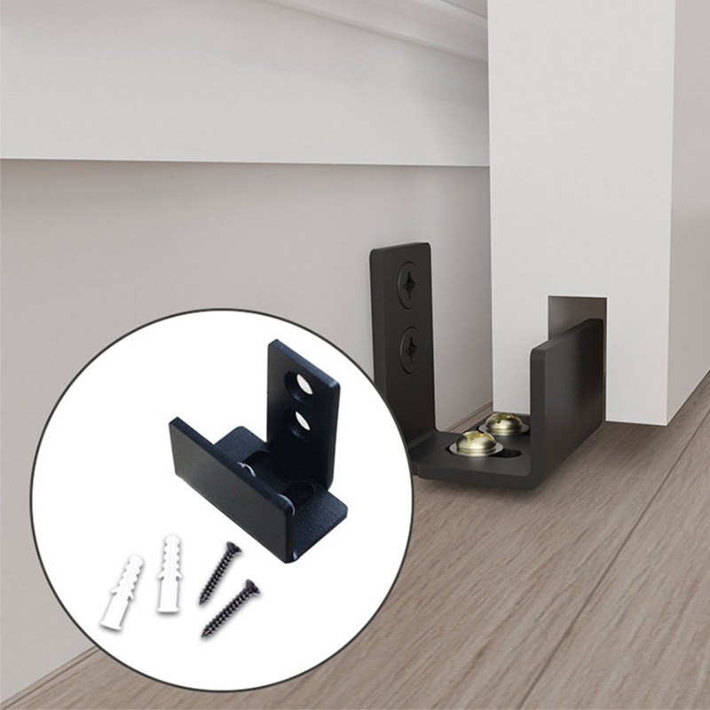 Description Picture 4 of itemCarbon Steel Sliding Barn Door Bottom Wall Mounted Floor Guide Home Furniture Door Roller Guide Swing Stopper With Screw