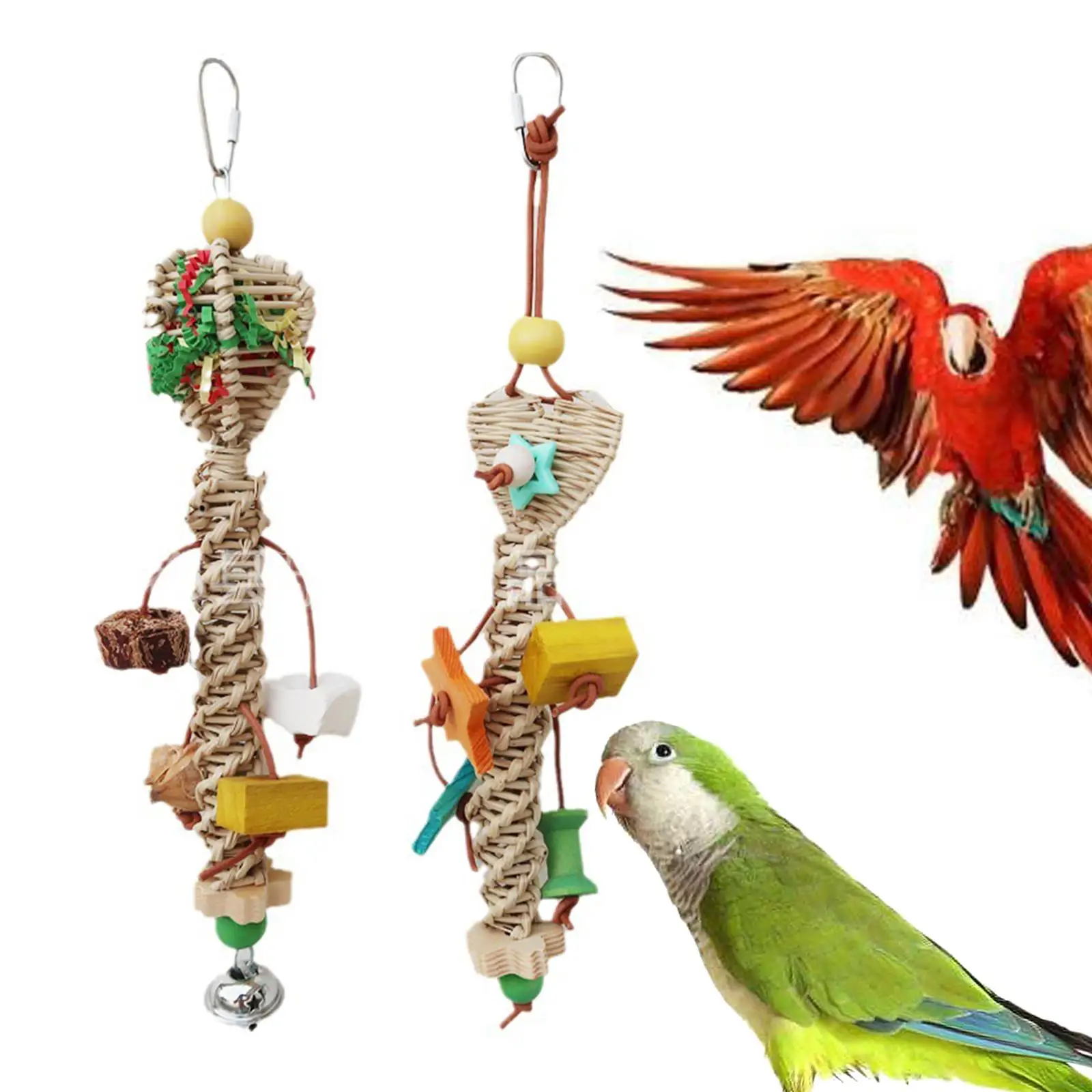 Bird Chewing Toy Handmade Large Parrot Toys for Budgies Macaws Cockatoos