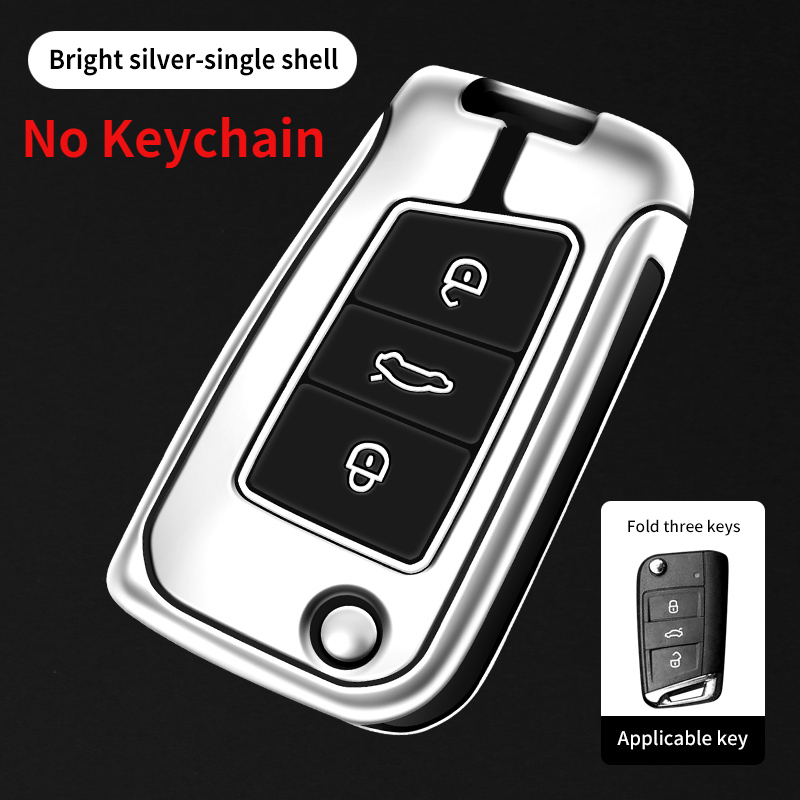 Copertura della cassa chiave dell'automobile in lega di zinco per VW Volkswagen Golf 7 MK7 Tiguan MK2 per Seat Ibiza Leon FR 2 Ateca Altea per Skoda Octavia A7 - S5bfb0877873b4e59aa86ee92f31c8eaej