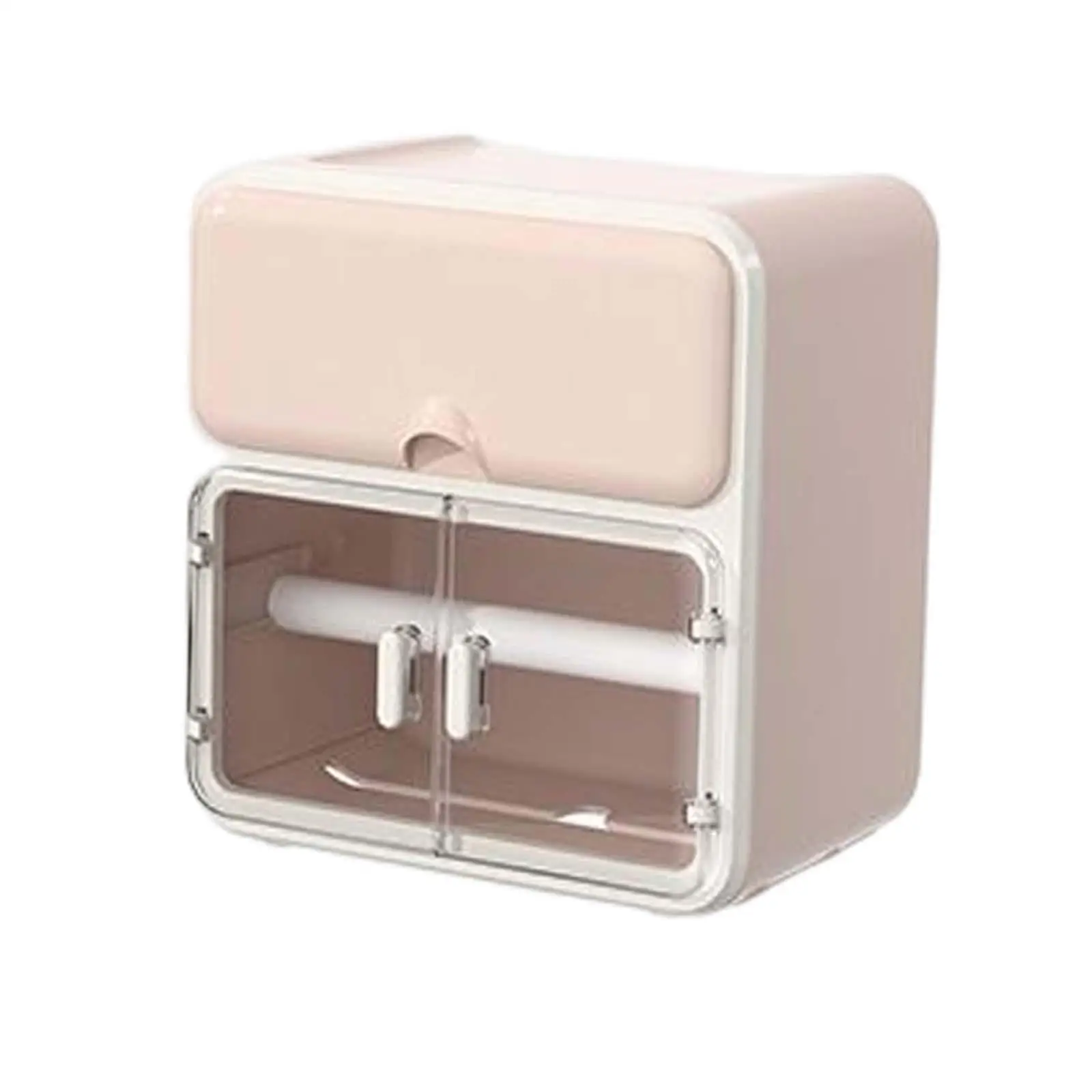 Toilet Paper Holder Roll Paper Holder Sheet Paper Dispenser Box with Storage Drawer No Drill Bathroom Shelf Rack for Vanity