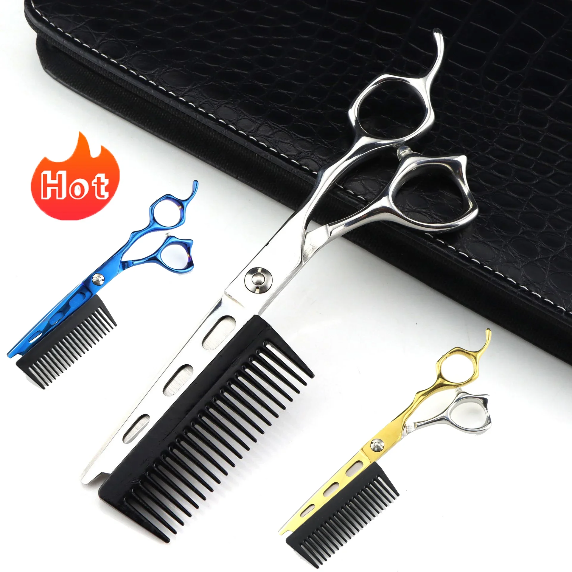 Best of Newest Professional JP440c Steel 6 '' 2 In 1 Hair Scissors With Combs Haircut Barber Hair Cutting Shears Hairdressing Scissors Reviews & Tips