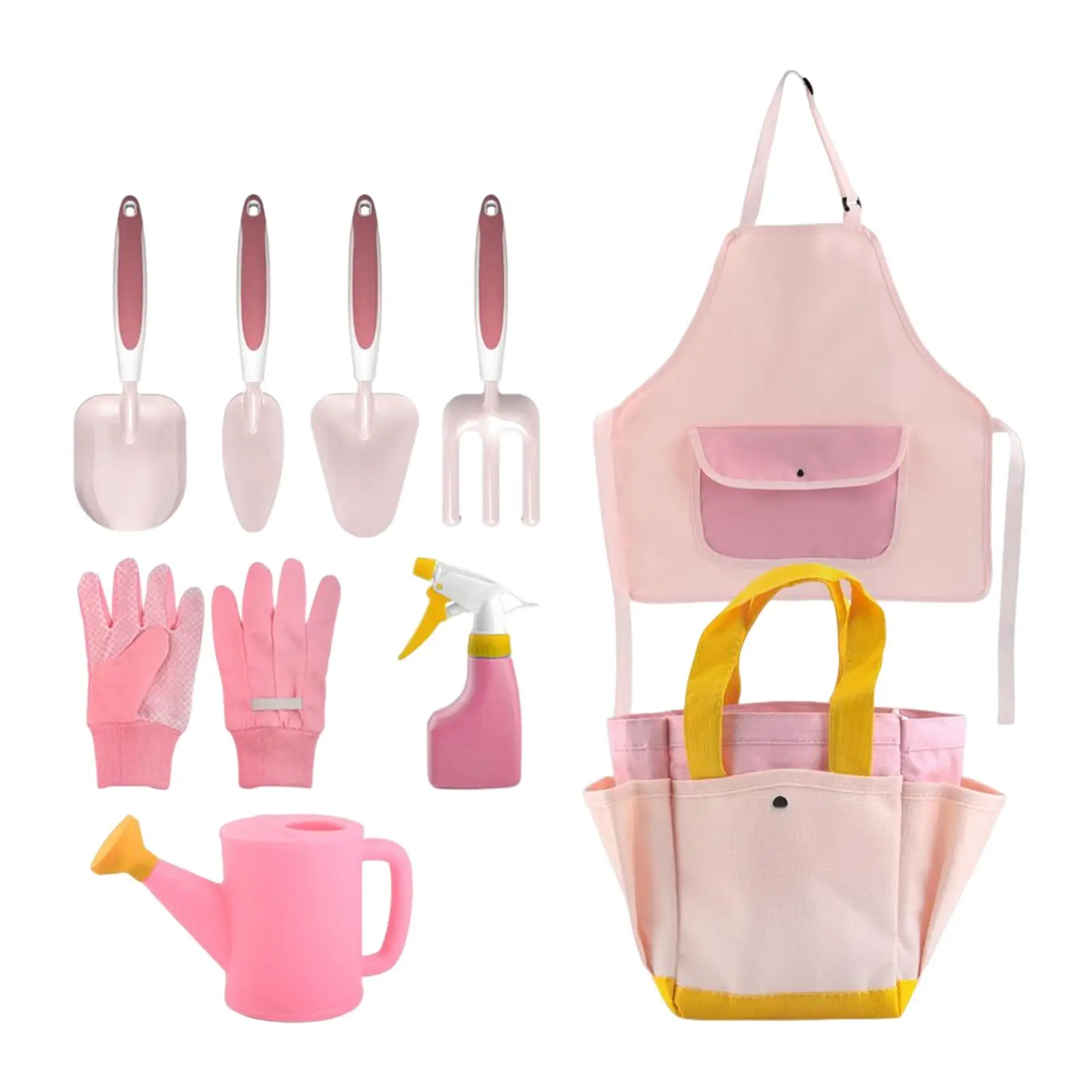Kids Educational Gardening Tool Set Pink Convenient Accessories Compact Size