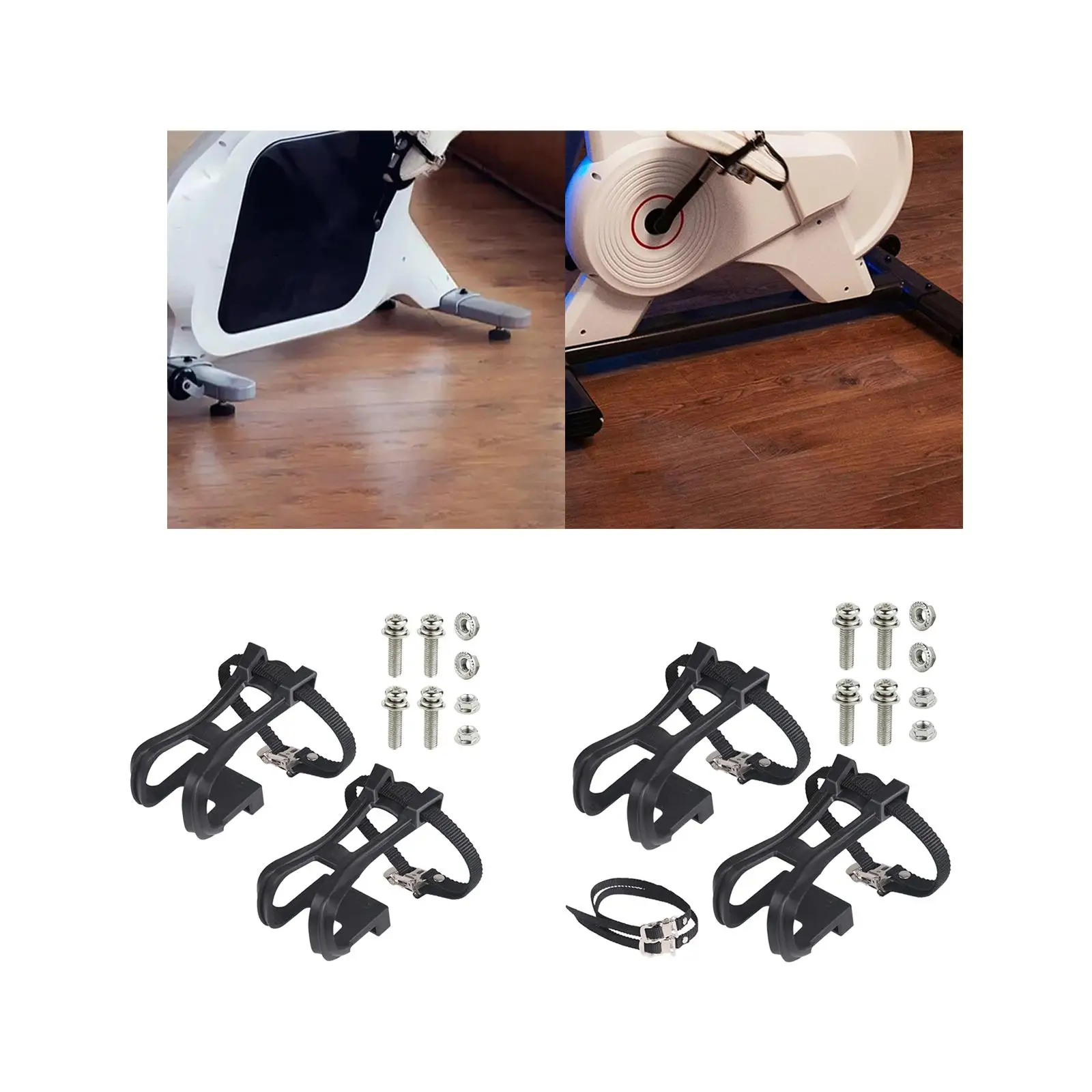Bike Pedal Straps Pedal Clips Straps Durable Bicycle Feet Strap Footrest Strips for Mountain Indoor Gym Sports