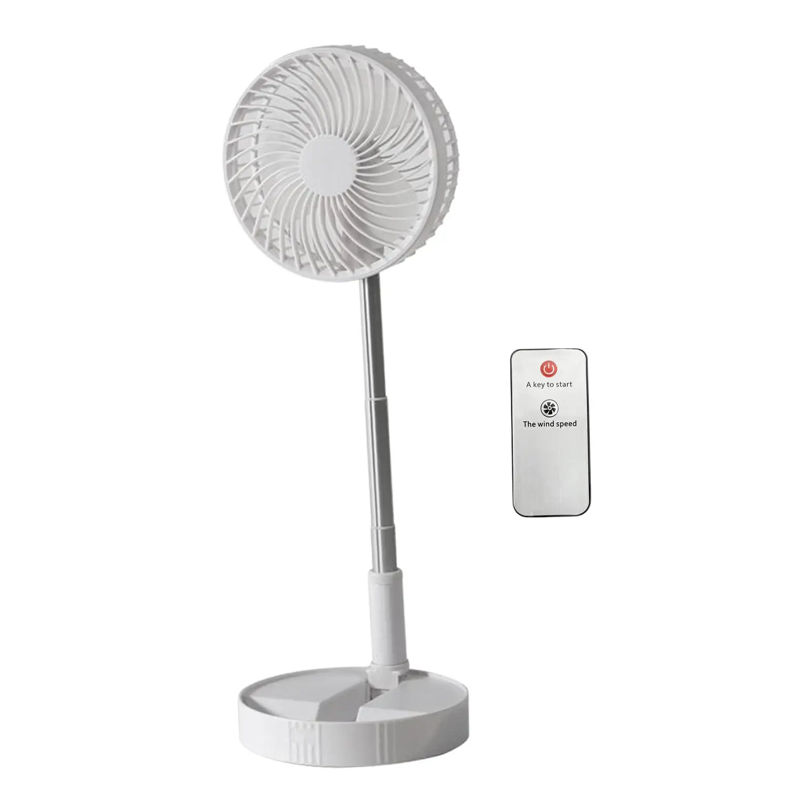 Small Air Cooler Fan with Remote Control USB Charging Folding Desk Fan 4 Speed Rotatable Portable Personal Floor Fan for Bedroom