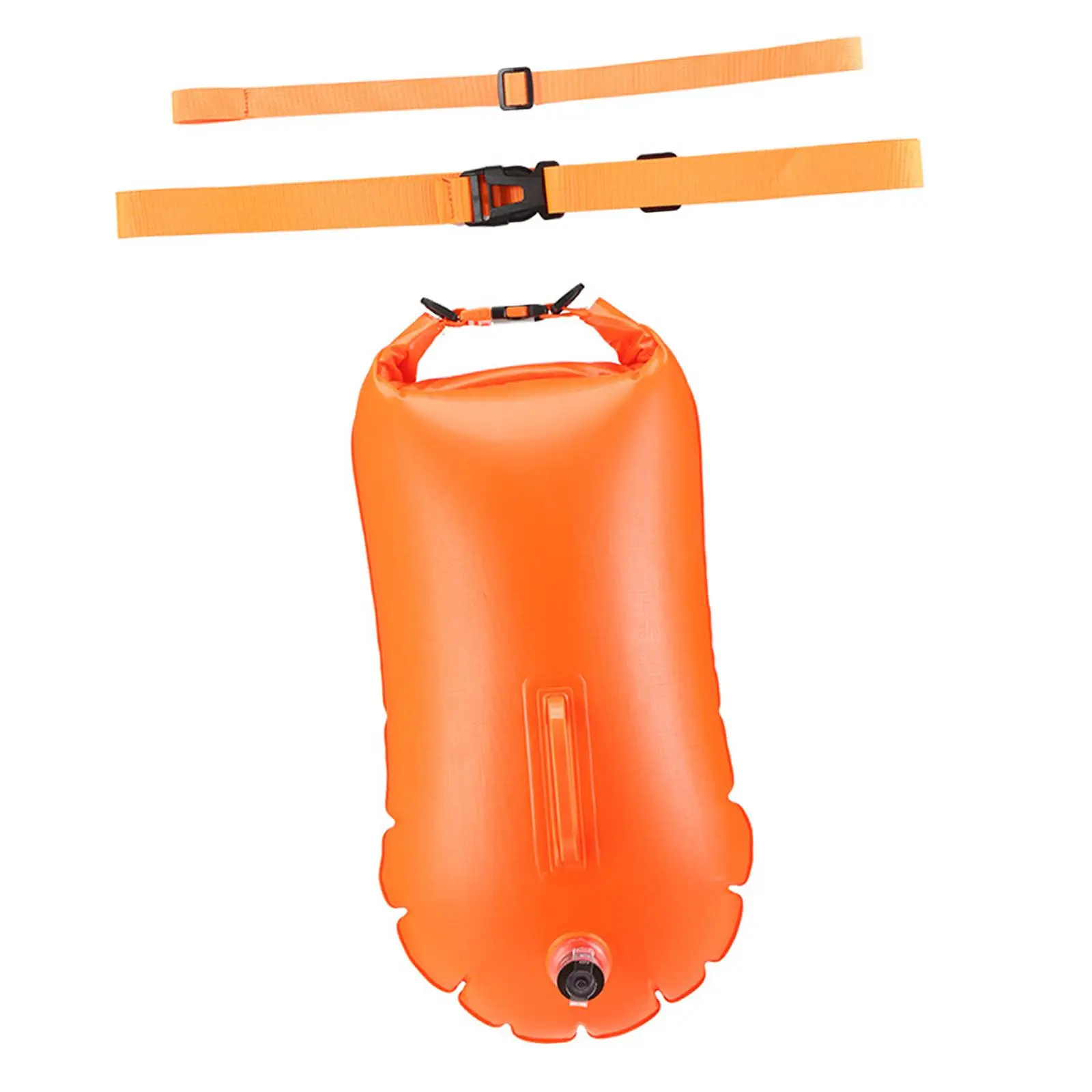 Inflatable Swim Buoy Waterproof Bag Adjustable Waist Belt Floating Bag for Water Sports Surfing Kayaking Hiking Swimming