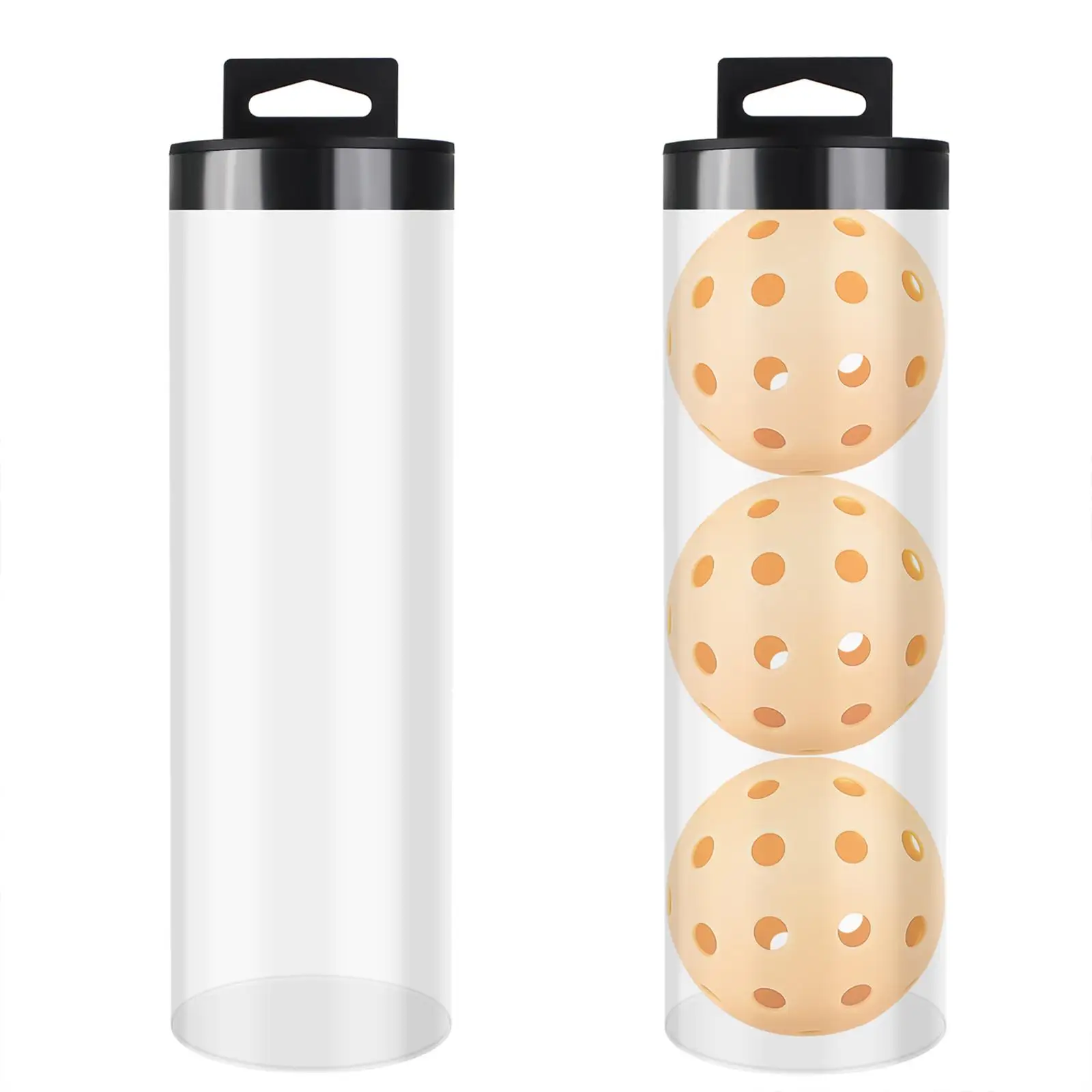 Tennis Ball Can Holder Portable Transparent Pickleball Canister Outdoor Ball Storage for Golf Training Practice Accessories