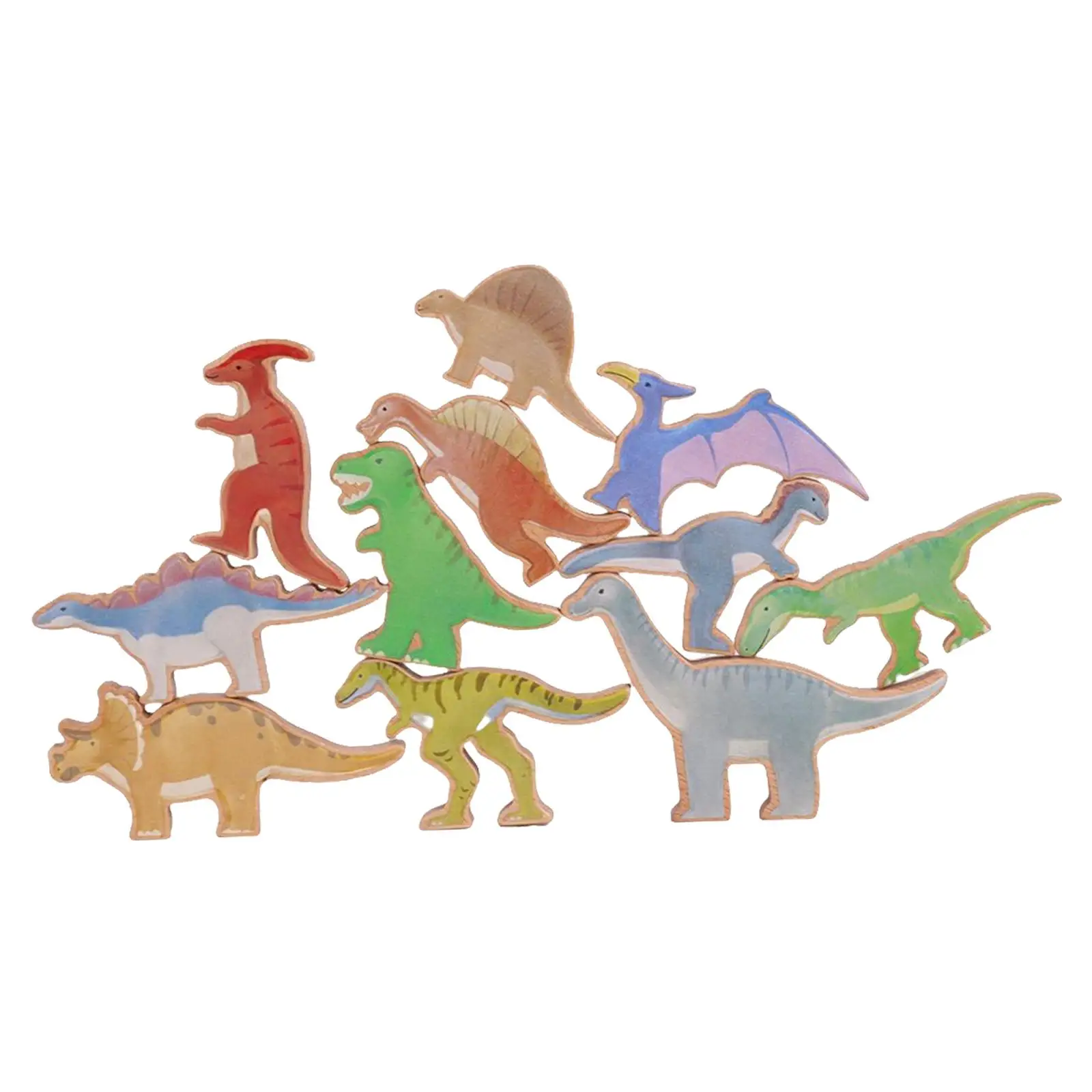 Montessori Wooden Blocks Dinosaur Toys Learning Toys Puzzle Toys Educational Toys Brain Development for Kids Children Gifts