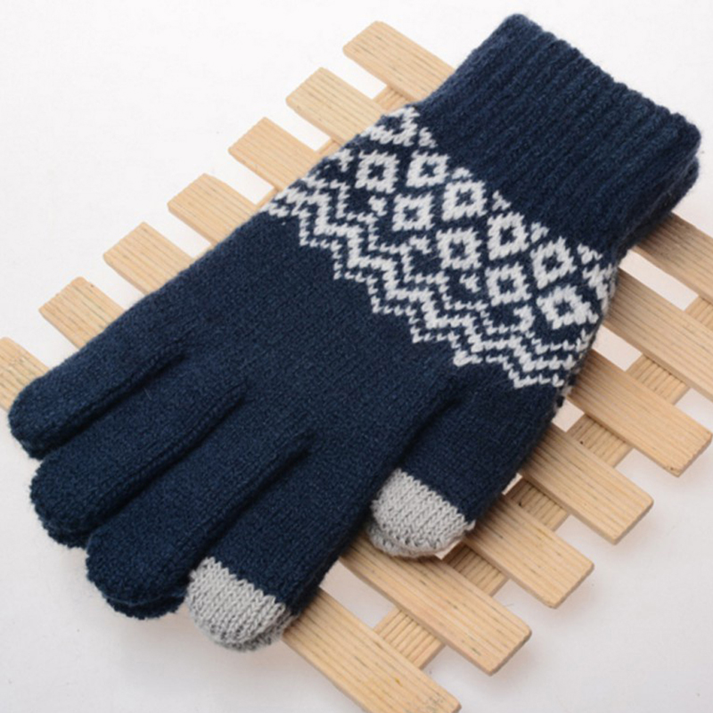 Winter Warm Knitted Gloves Mobile Phone Touch Screen Knitted Gloves Winter Thick Warm Cycling Riding Adult Gloves For Men Women