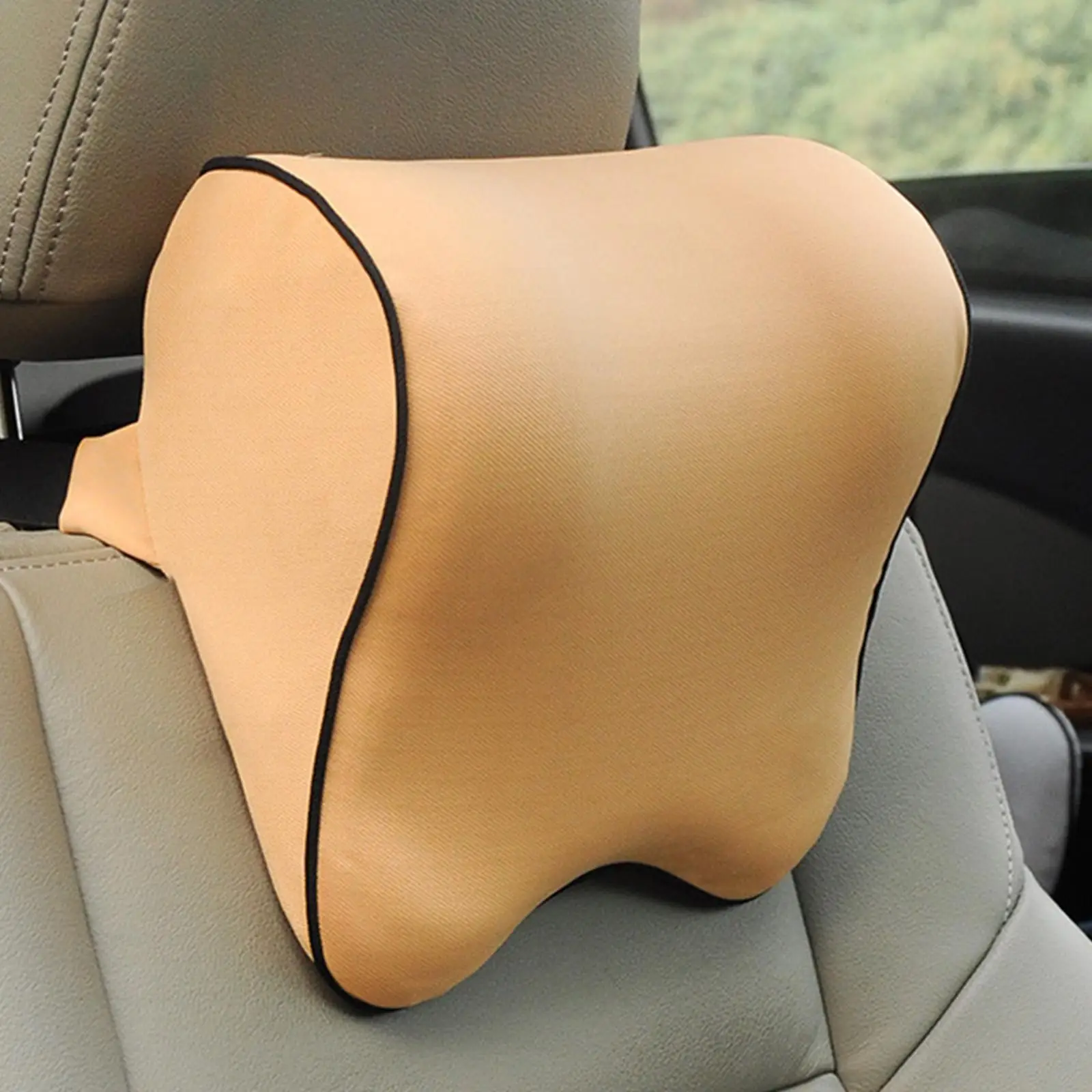 seat Headrest Neck Rest Cushion Memory Foam Breathable Removable Cover Headrest Cushion for Car Travelling Gaming Resting