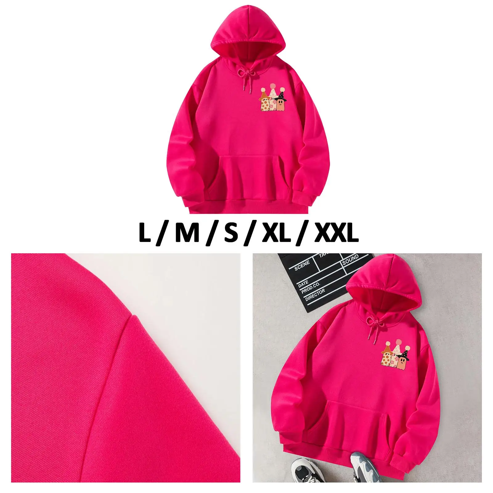 Drawstring Pullover Hoodie Rose Red Stylish Durable Lightweight Pullover Tops Adult Hoodie for Street Work Office Travel Hiking