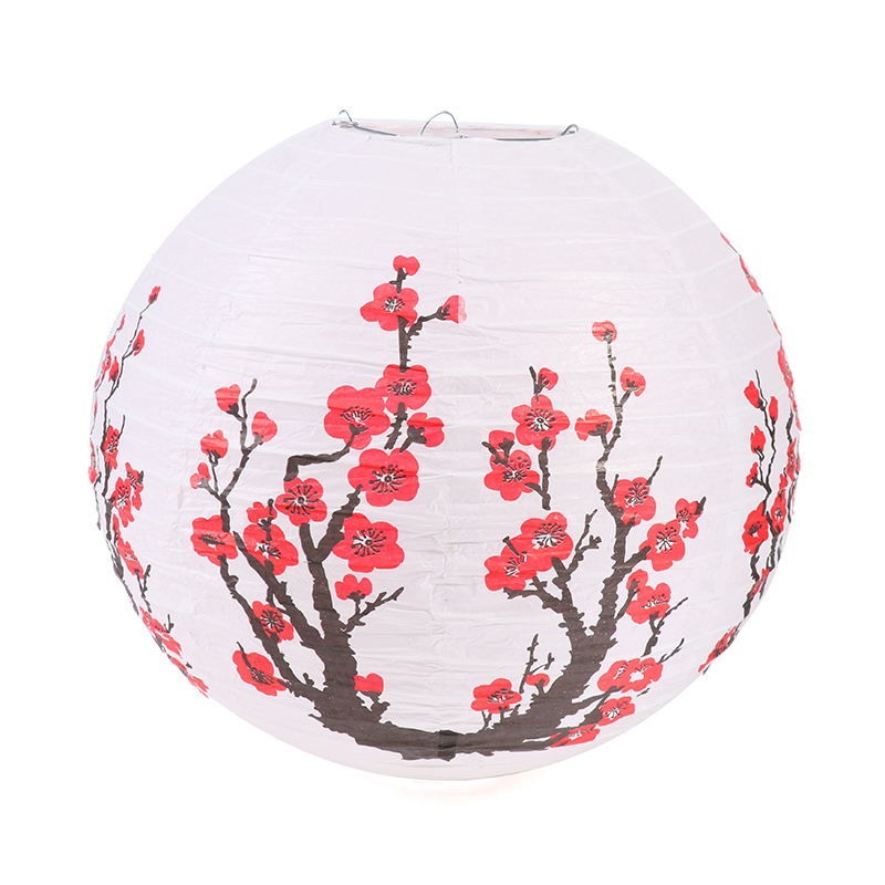 Description Picture 2 of item30cm Plum Blossom Round Paper Lantern Lamp Shade Chinese Antique Paper Lantern New Year Paper Lampshade Home Decor