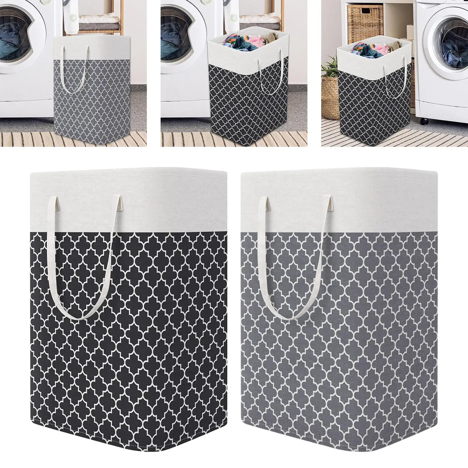 75L Clothes Hamper Foldable Laundry Storage Basket Easily Carry with Handle
